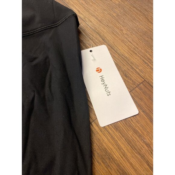 Yoga Pants By HeyNuts Size 14 Black Soft Fabric , Sweat-wicking Inseam 25” - Picture 3 of 3